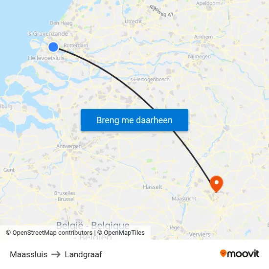 Maassluis to Landgraaf map