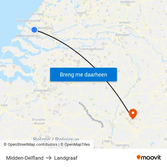 Midden-Delfland to Landgraaf map