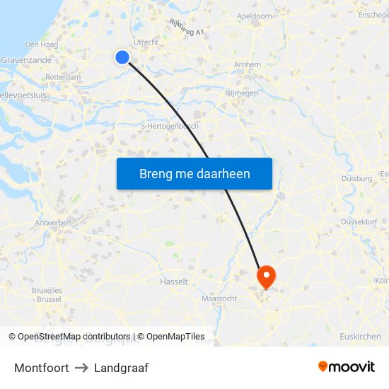 Montfoort to Landgraaf map