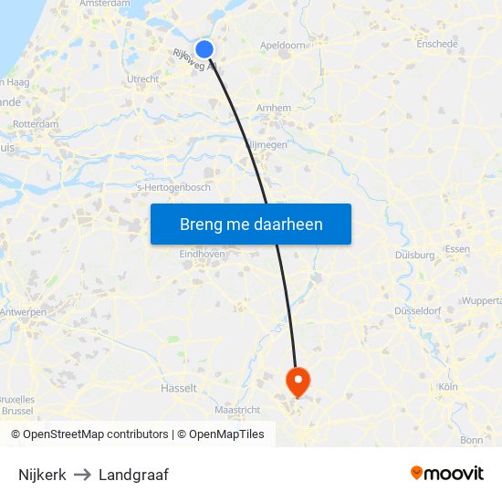 Nijkerk to Landgraaf map