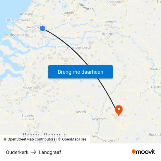 Ouderkerk to Landgraaf map