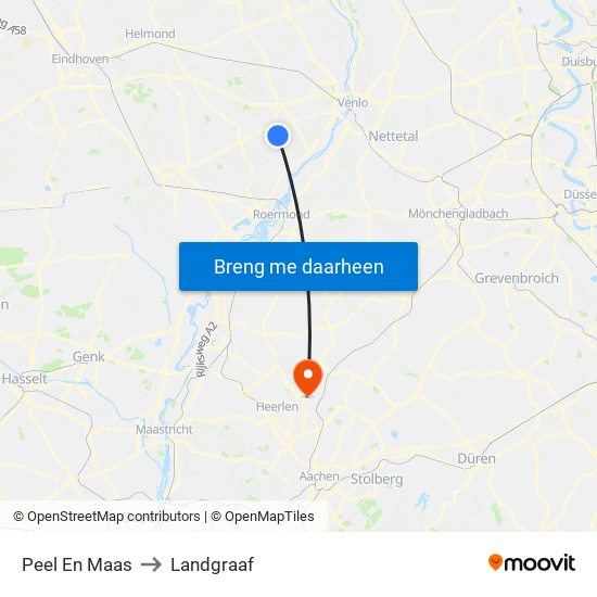 Peel En Maas to Landgraaf map