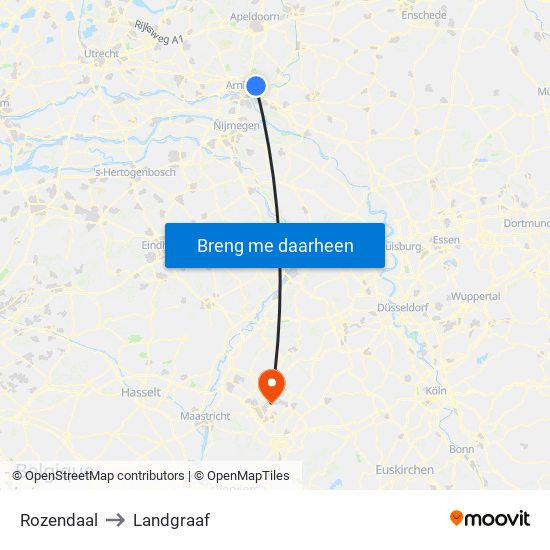 Rozendaal to Landgraaf map