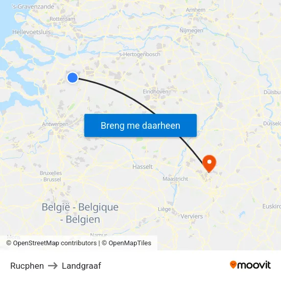 Rucphen to Landgraaf map