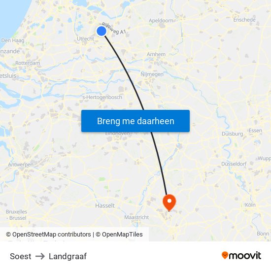 Soest to Landgraaf map