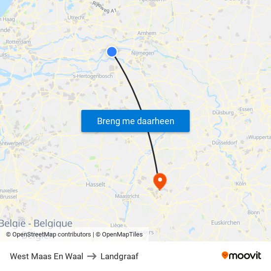 West Maas En Waal to Landgraaf map