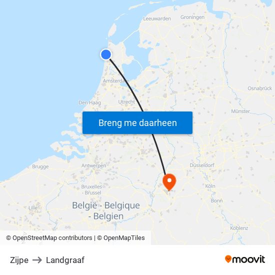 Zijpe to Landgraaf map