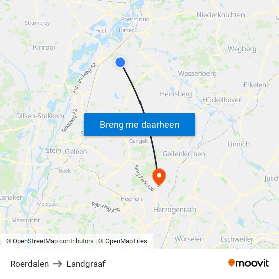 Roerdalen to Landgraaf map