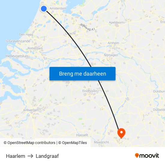 Haarlem to Landgraaf map