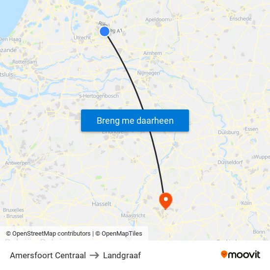 Amersfoort Centraal to Landgraaf map