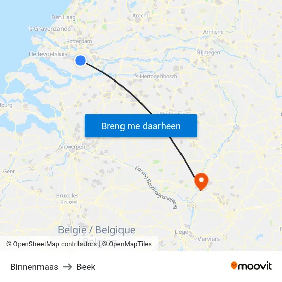 Binnenmaas to Beek map
