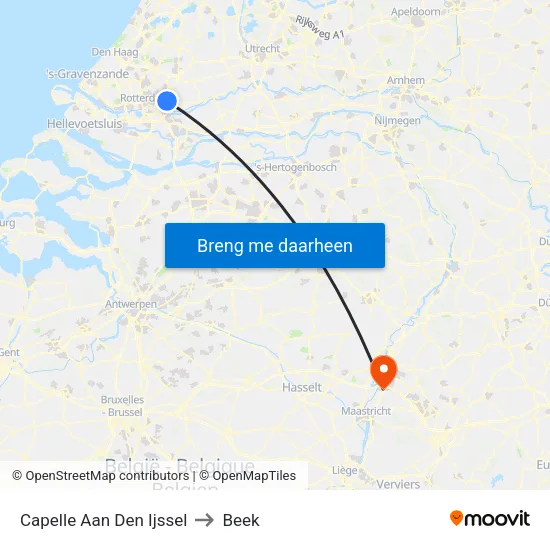 Capelle Aan Den Ijssel to Beek map