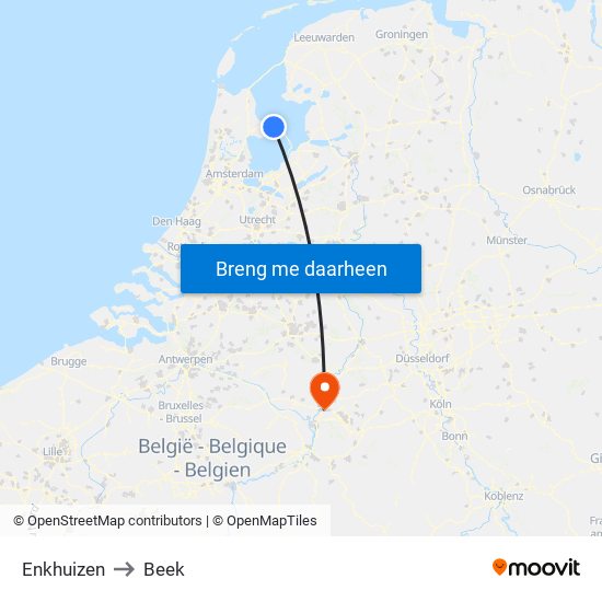 Enkhuizen to Beek map