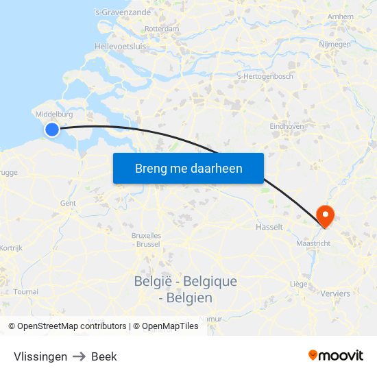 Vlissingen to Beek map