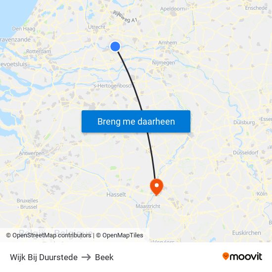 Wijk Bij Duurstede to Beek map