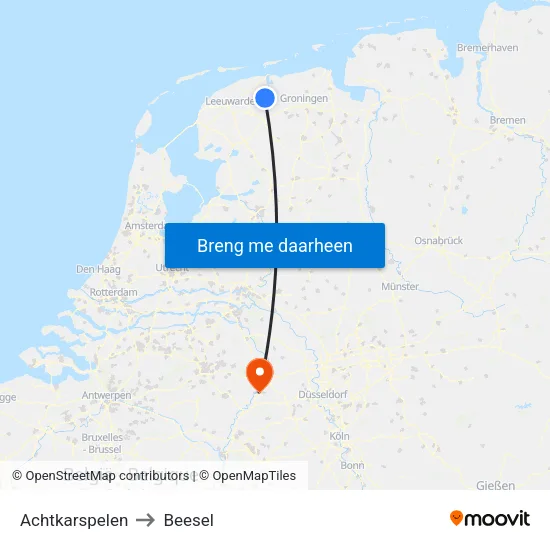 Achtkarspelen to Beesel map