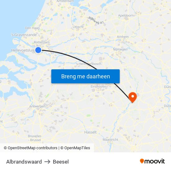 Albrandswaard to Beesel map