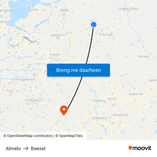 Almelo to Beesel map
