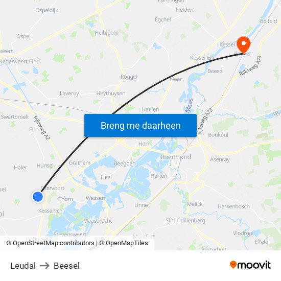 Leudal to Beesel map