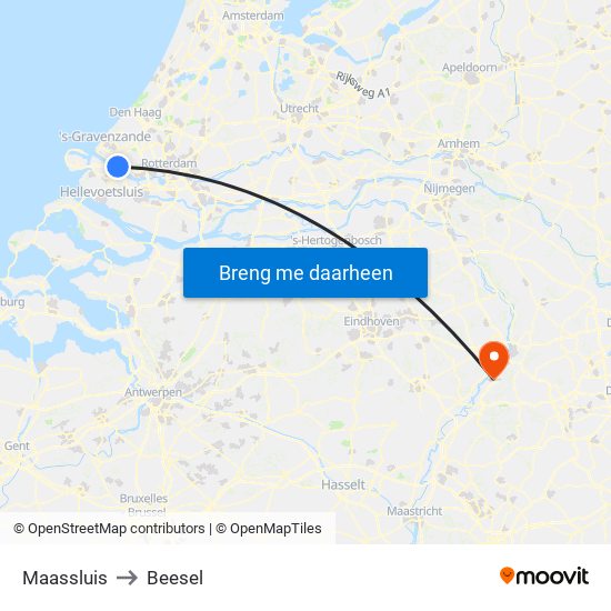 Maassluis to Beesel map