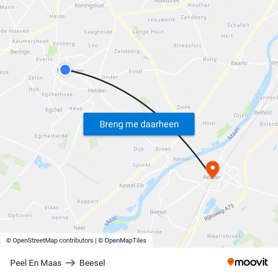 Peel En Maas to Beesel map
