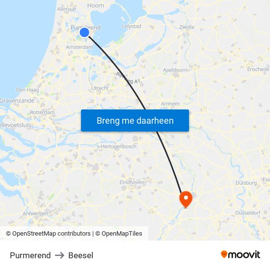 Purmerend to Beesel map