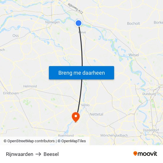 Rijnwaarden to Beesel map