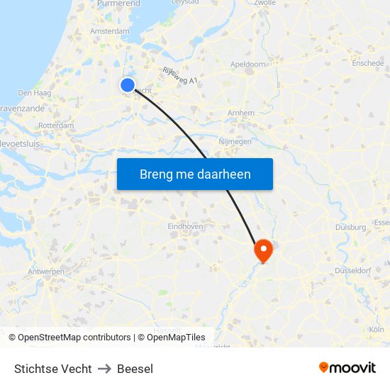 Stichtse Vecht to Beesel map