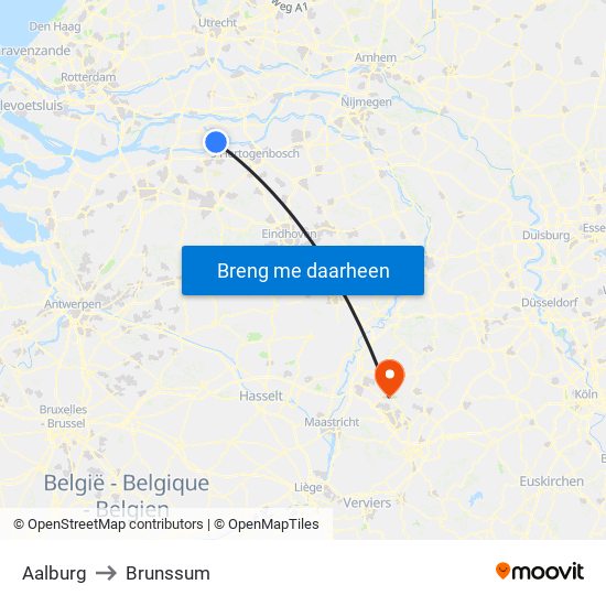 Aalburg to Brunssum map