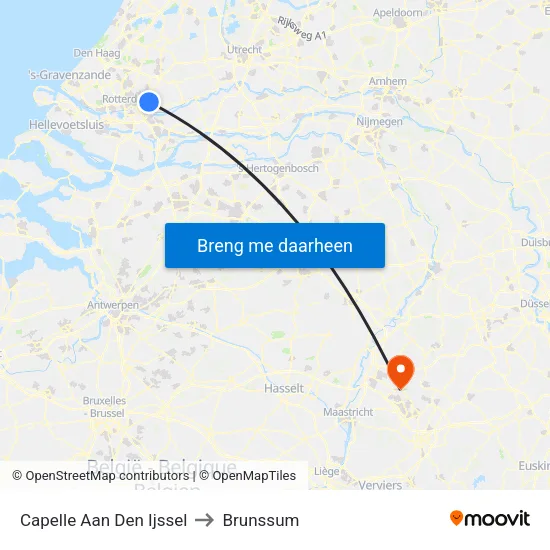 Capelle Aan Den Ijssel to Brunssum map