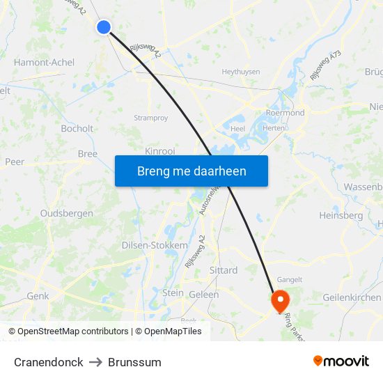 Cranendonck to Brunssum map