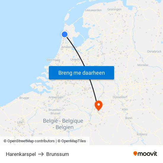 Harenkarspel to Brunssum map