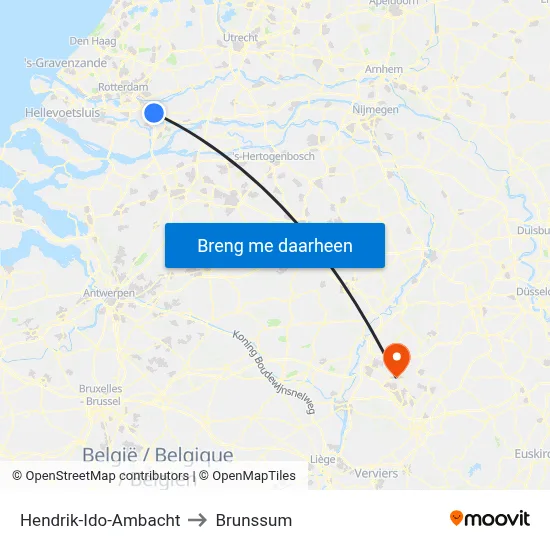 Hendrik-Ido-Ambacht to Brunssum map