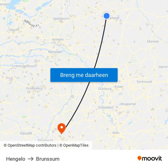 Hengelo to Brunssum map
