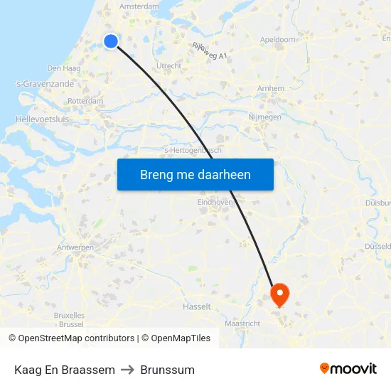 Kaag En Braassem to Brunssum map