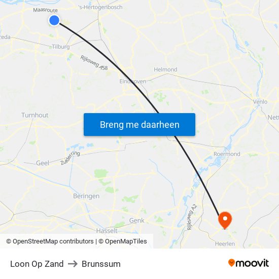 Loon Op Zand to Brunssum map