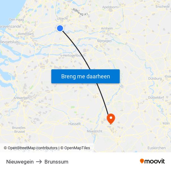 Nieuwegein to Brunssum map