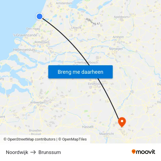 Noordwijk to Brunssum map