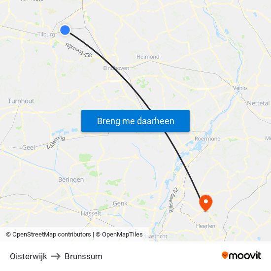 Oisterwijk to Brunssum map