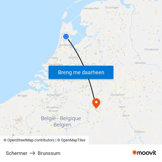 Schermer to Brunssum map