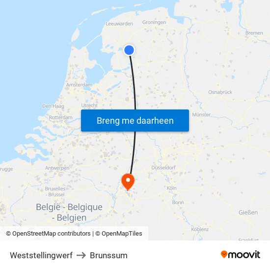 Weststellingwerf to Brunssum map