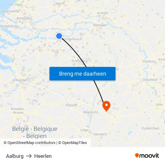 Aalburg to Heerlen map