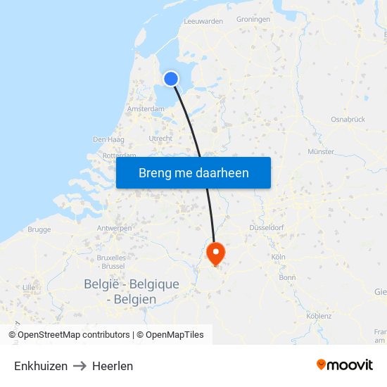Enkhuizen to Heerlen map