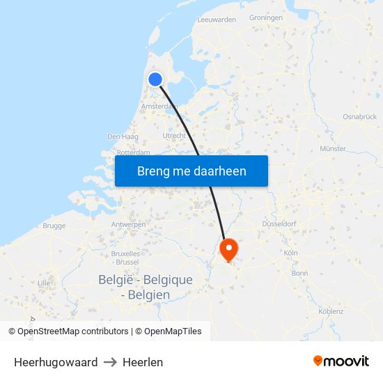 Heerhugowaard to Heerlen map