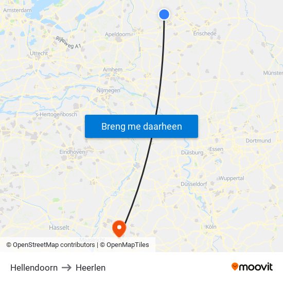 Hellendoorn to Heerlen map