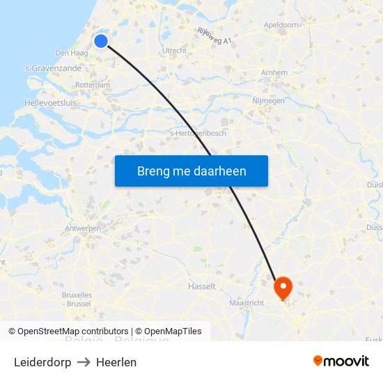 Leiderdorp to Heerlen map
