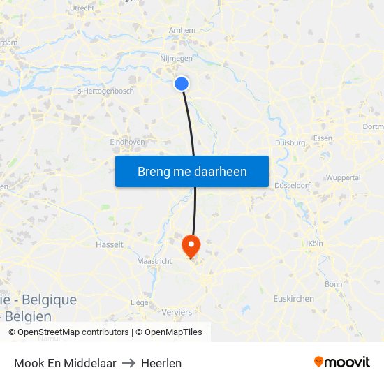 Mook En Middelaar to Heerlen map