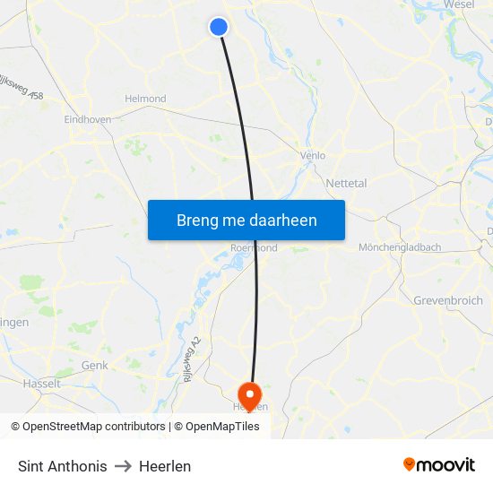 Sint Anthonis to Heerlen map