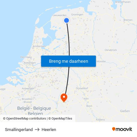 Smallingerland to Heerlen map