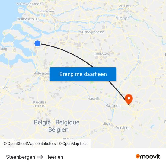 Steenbergen to Heerlen map